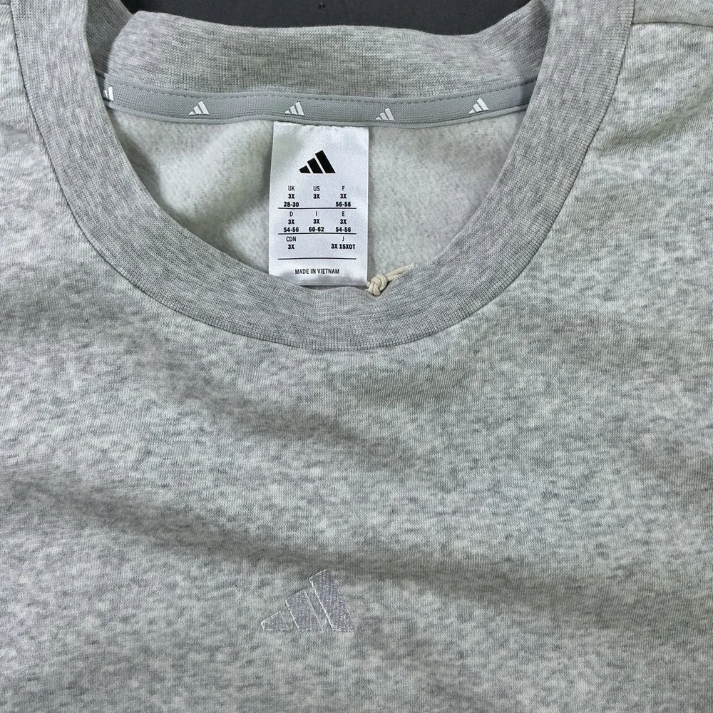 Adidas Essentials French Terry Sweatshirt Light Grey Heather JW8724 Mens 3X